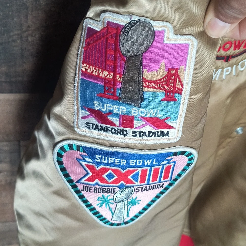 VTG NFL Super Bowl 19 Champions San Francisco 49ers Gold Bomber Starter Jacket - Picture 10 of 17